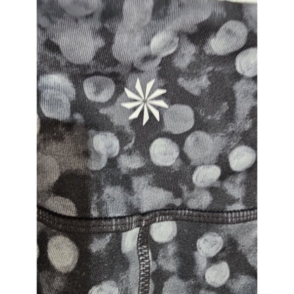 Athleta Leggings Womens Black Gray Chaturanga Mid Rise Gym Pull On Size L - Picture 4 of 11